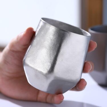 Мл двостінна ізольована титанова чашка для пиття для кемпінгу, пікніків та активного відпочинку, срібляста, 240