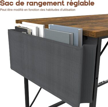 Стіл Devoko, комп'ютерний стіл, офісний стіл з сумкою для зберігання, стійкий стіл для ПК, кабінет для домашнього офісу, спальня,
