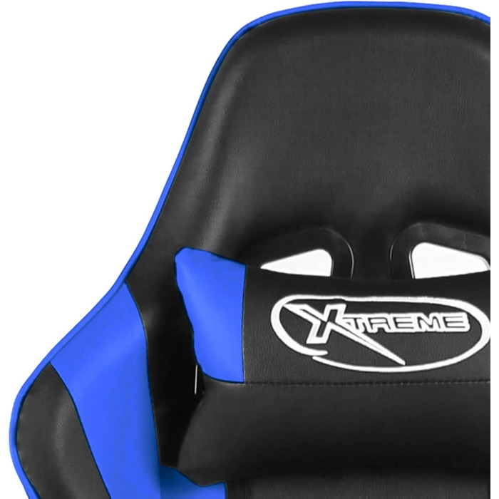 Поворотне ігрове крісло, синій ПВХ, офісне крісло, масажне ігрове крісло для ПК, ігрове крісло для дорослих