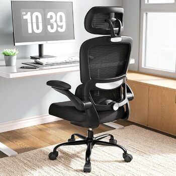 Ергономічне офісне крісло TRALT, до 150 кг, сітка, чорний