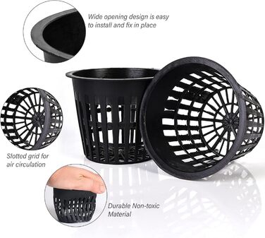 Сітчастий горщик для гідропоніки, сітчастий горщик для рослин 8 см, сітчастий горщик для гідропоніки, пластиковий сітчастий горщик для гідропоніки, кошик для водної культури, сітчастий горщик для садових рослин балконний горщик, 80 шт.