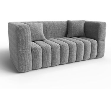 Місний вельветовий диван RUMMY, м&39який безкаркасний диван з піною з ефектом пам&39яті високої щільності, зручний диван для вітальні та спальні, сірий, 2-