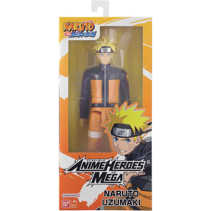 Герої аніме - Naruto Shippuden - Фігурка манги Anime Heroes Mega 30 см - Naruto Uzumaki - Офіційна ліцензія Naruto - Велика шарнірна фігурка Наруто - Іграшка для дітей віком від 4 років - 38151