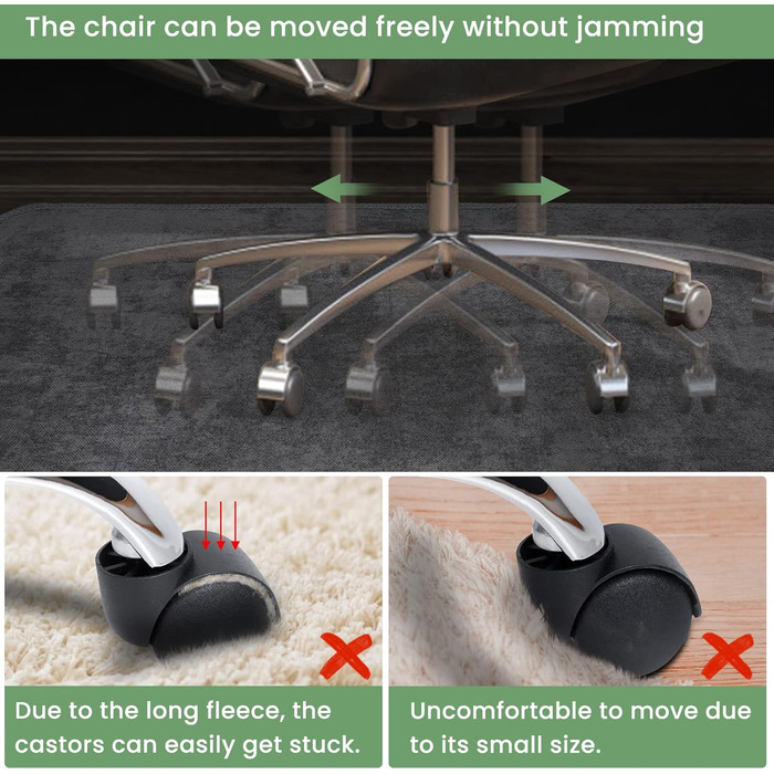 Захисний килимок для підлоги 90x140 см сірого кольору, нековзний килимок товщиною 4 мм для офісного крісла, міцний рулонний килимок, килимок для ламінату, паркету, твердих підлог 90 x 140 см сірого кольору