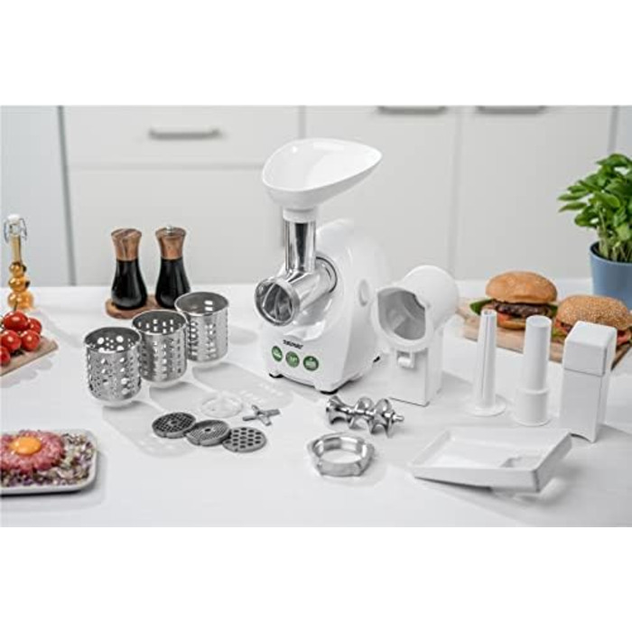 М'ясорубка Zelmer ZMM4048B, 1900 Вт, двигун постійного струму, продуктивність подрібнення 2,5 кг/хв, подвійний ніж, сито 3, 5,8 мм