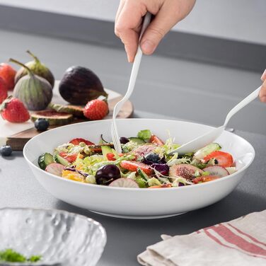 Серія звичайна, 6 шт. Тарілка для пасти Супова тарілка Крем Біла порцелянова салатна тарілка Тарілка для подачі, глибока тарілка д