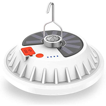 Портативні ліхтарі для кемпінгу, ліхтарі для наметів для використання на свіжому повітрі, сонячні ліхтарі з 5 режимами, акумуляторна надяскрава світлодіодна лампа з виходом для зовнішнього акумулятора - водонепроникне освітлення для наметів, кемпінгу, 5,3