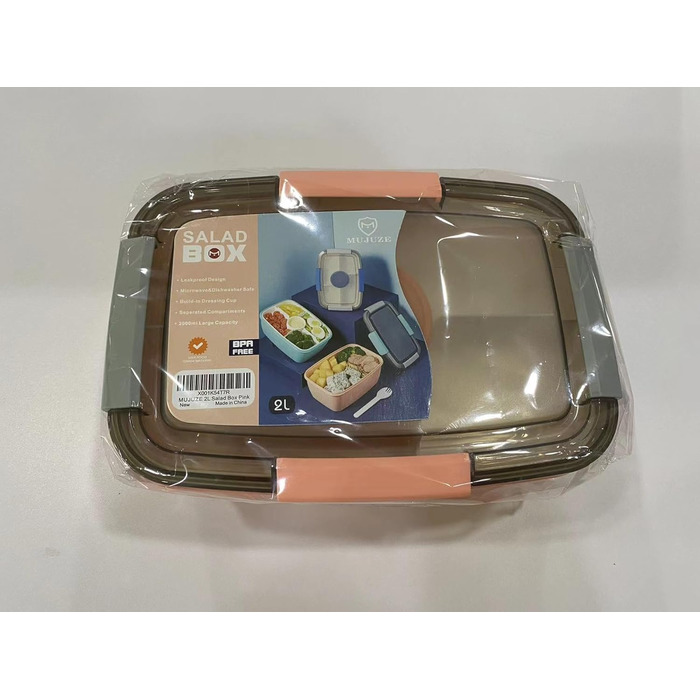 Ланч-бокс для дорослих великий, салатна коробка 2000 мл на винос, ланч-бокс для дорослих зі столовими приборами, бенто-бокс з відд