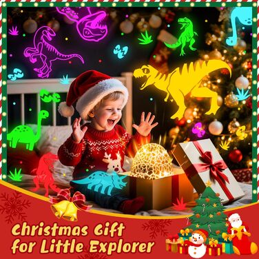 Нічник Staryou Зоряне небо Проектор для дітей, 15 музичних нічників-іграшок-динозаврів, 3 фільми 31 колір лампи-динозавра, пульт дистанційного керування яскравість таймер яйце-динозавра, хлопчик 4 роки, ідея подарунка, білий