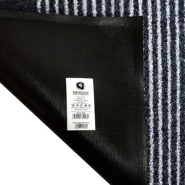 Килимок Salonloewe Ronny Stripes сірий без рамок 35x120 см, доріжка для паркування взуття, яку можна прати, легко чистити, безпечний для сушильної машини, нековзний, гума та поліамід 35 x 120 см (прямокутний)