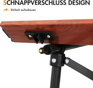 Складаний кемпінговий стіл PORTAL з алюмінієвою стільницею, вантажопідйомність 80 кг, з сумкою для перенесення для пікніків, барбекю, саду, балкону, коричневий