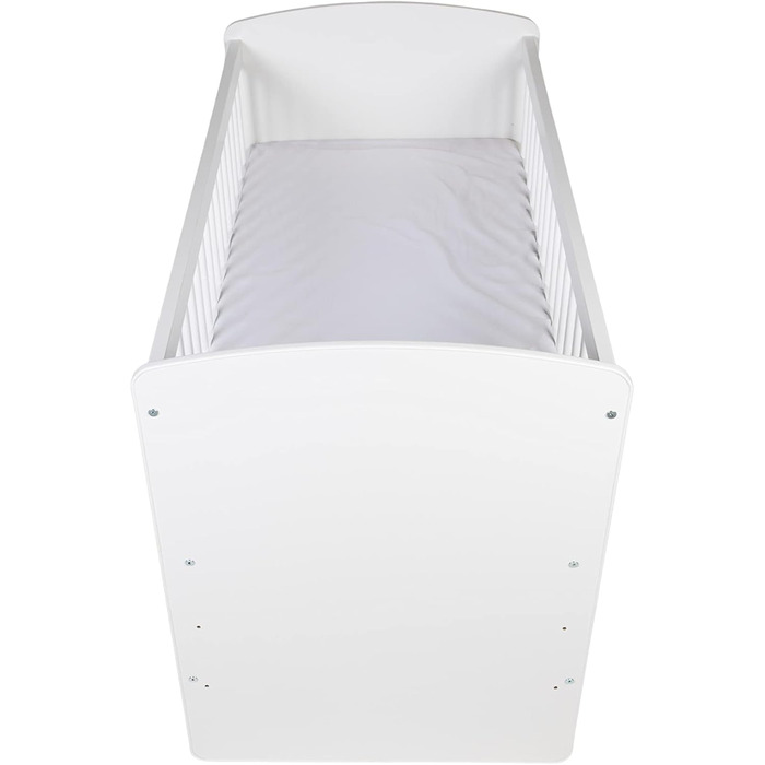 Дитяче ліжечко K2 Біле 12060 см Дерев&39яне дитяче ліжко з 3-позиційною регульованою висотою рейковою основою та 3 знімними перекладинами Ліжечко з сосни та МДФ Матрац не входить до комплекту, Біле