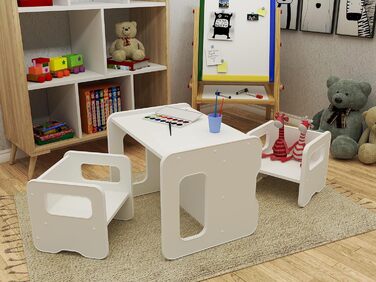 Дитяча лавка defiPad дитяча лавка може перетворюватися на дитячий стіл дерев'яна лавка з 2 висотами сидіння дитяча лавка з функціє