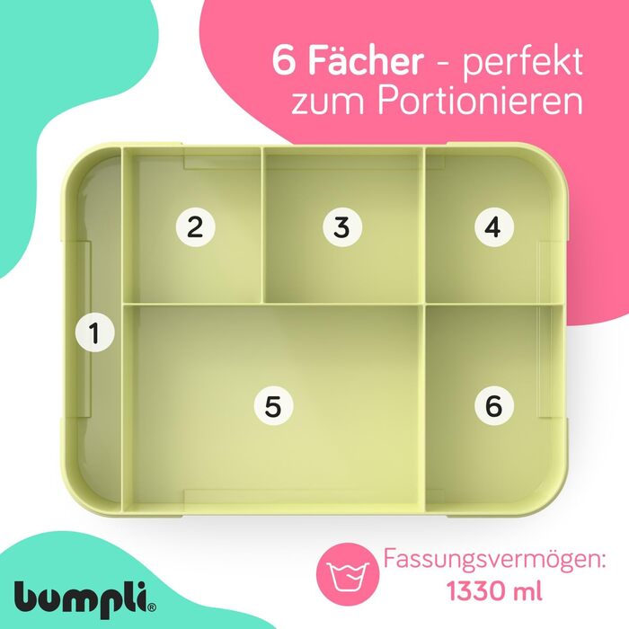 Бумплі Ланчбокс Гурман Дитячий контейнер для обіду з відділеннями, ідеальний для школи та подорожей Міцний ланчбокс, шкільний ланчбокс, стильний дитячий контейнер для їжі, ланчбокс у школу