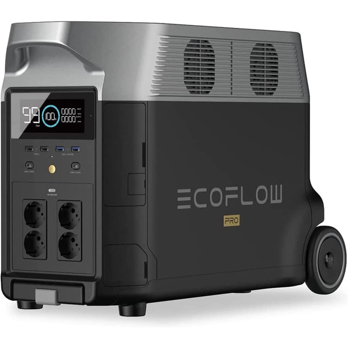 Портативна електростанція EF ECOFLOW DELTA Pro 3600 Втгод, сонячний генератор LiFePO4 акумулятор з виходом змінного струму 3600 Вт, розширюване джерело живлення до 25 кВтгод, домашнє зберігання енергії, відключення електроенергії, подорожі