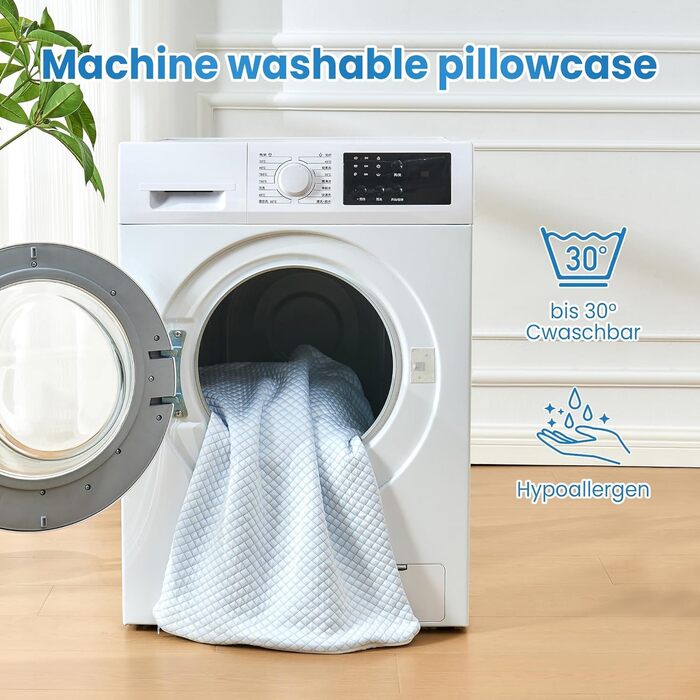 Охолоджувальна подушка UNIKOME 40x80 см, 2 шт., подушка з піни з ефектом пам&39яті, двостороння, охолоджувальна подушка холодна/тепла, знімна, синя для літа/осені, біла для зими/весни, Oeko-Tex 40 x 80 см, шестикутник 2