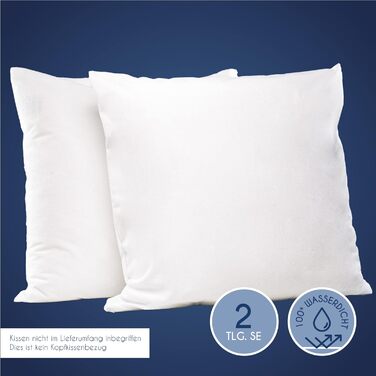 Наволочка водонепроникна 80 x 80 см - 100 бавовняна тканина - сертифікована Oeko Tex - 2 шт. и Протектор для подушки із застібкою