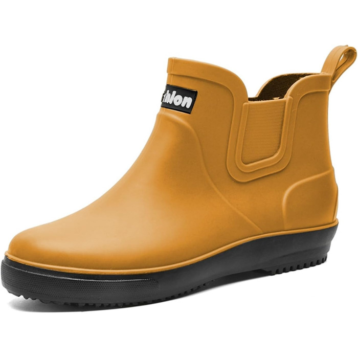 Водне взуття, гумові чоботи, чоловічі чоботи, нековзні, для солоної води, риболовлі, дощу, з піною з ефектом пам&39яті, гумова щиколотка, підходить для вітрильного спорту (розмір 40-42), для подорожей та походів, жовті, 40 2/3 EU