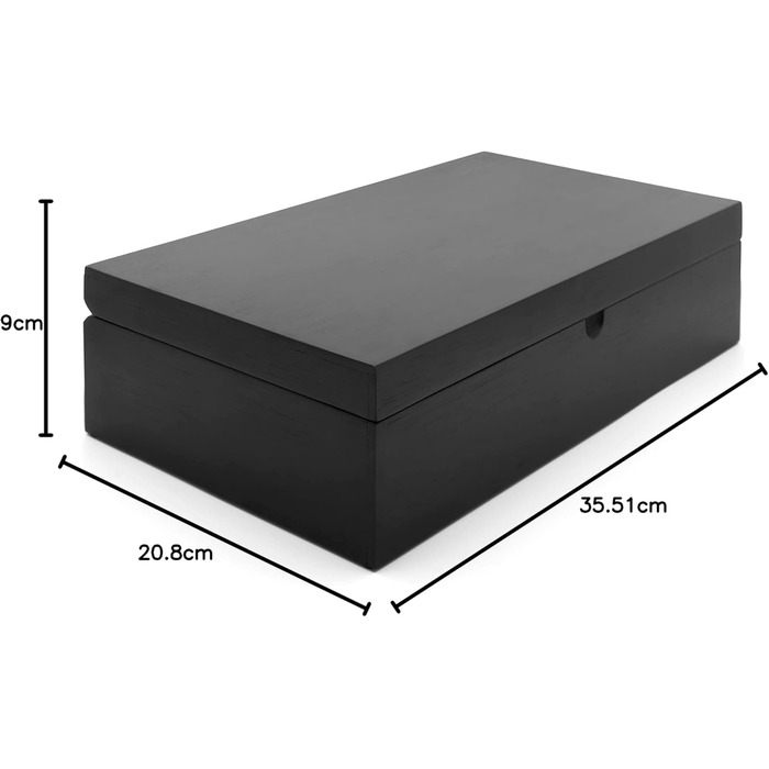 Велика коробка для чорного дерев&39яного чаю Bredemeijer, 35,5 x 20,8 см - Чайна коробка без віконця з 6 контейнерами для розсипного чаю та мірною ложкою, чорна