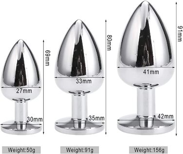 Набір анальних плагів Aclouddate, з кристалом