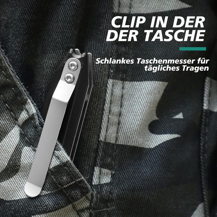 Складаний ніж одноручний, кишеньковий ніж з ручкою з ABS пластику і кишеньковою кліпсою, EDC ніж для риболовлі, кемпінгу, для чоло