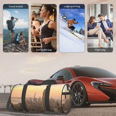 Велика спортивна сумка-мішок для подорожей Емпайр Стейт Білдінг, міцна та об'ємна, чорного кольору, універсальний розмір