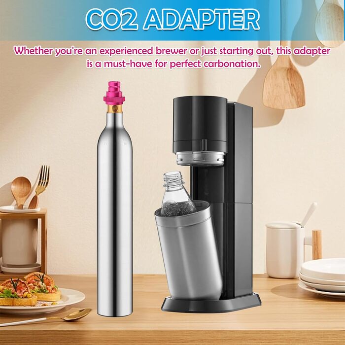 Швидкий адаптер VMUTGA CO2, швидкий адаптер для газованої води CO2, сумісний з виробником блискучої води Duo/Art/Terra, адаптер Sodastream 425 г циліндр 60 л трапецієподібна різьба TR21-4