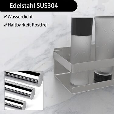 Душова полиця Bestdon без свердління, самоклеюча душова корзина, душова полиця з нержавіючої сталі SUS 304, полиця для ванної кімн