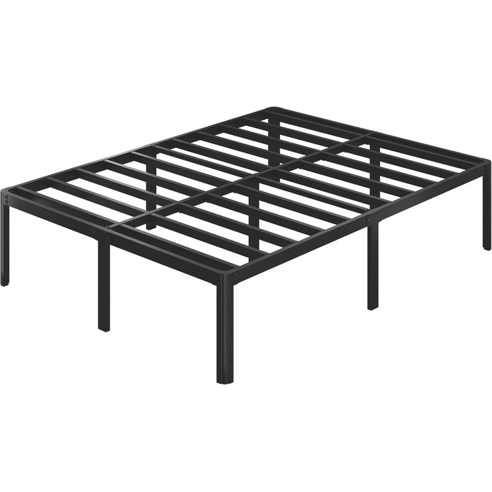 Металеве ліжко 180x200 см з круглими ніжками, висота 46 см, каркас двоспального ліжка з металевою рейковою основою, чорний колір 180 x 200 см 46 см