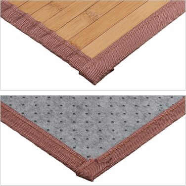 Бамбуковий килимок Relaxdays, 6122 см, вологостійкий, нековзний, бамбуковий килимок для ванної кімнати, коридору, кухні, килимок для ванної, натуральний, 100240841382 Односпальний