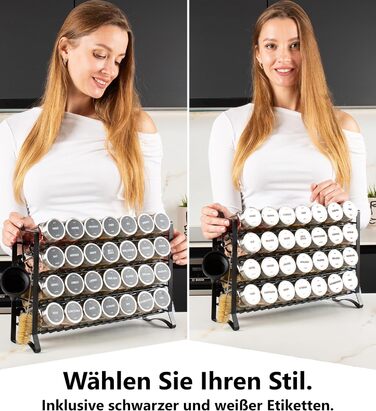 Підставка для спецій Deco haus, настінна та настінна З 28 БАНКАМИ ТА ЕТИКЕТКАМИ ДЛЯ СПЕЦІЙ - Органайзер для спецій - Настінна підставка для спецій - Органайзер для підставок для спецій - Підвісна підставка для спецій - Підставки для спецій з кришкою з нер