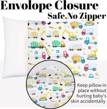 Дитяча подушка та наволочка - 33x45 см М'яка подушка з органічної бавовни для дітей для сну - Подушка для малюків від 2 років, що