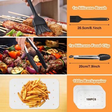 Аксесуари для фритюрниці VIRIECH Ninja, багаторазові аксесуари для подвійної фритюрниці з 8 частин, двокамерна силіконова форма для фритюрниці для Ninja Foodi AF400EU AF500EU та більшість двозонних фритюрниць