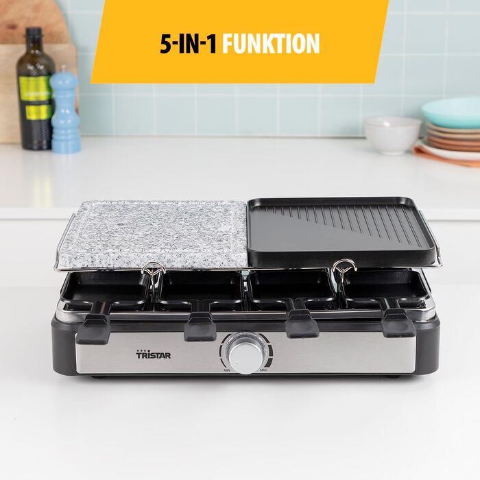 Раклет антипригарне покриття, світловий індикатор, функція гриля чорний, камінь, 2747