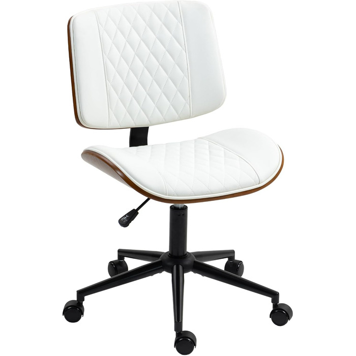 Офісний стілець HOMCOM, стілець з регульованою висотою та коліщатками, ромбоподібна прострочка