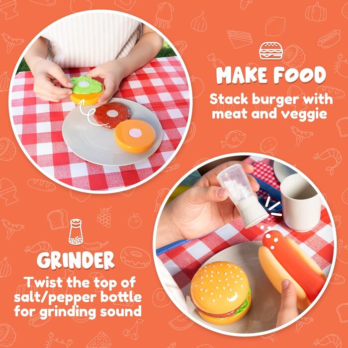 Дитячий гриль іграшковий кухонний аксесуар Дитячий подарунок зі світлом, барбекю гриль іграшковий грати кухонні аксесуари, звукові
