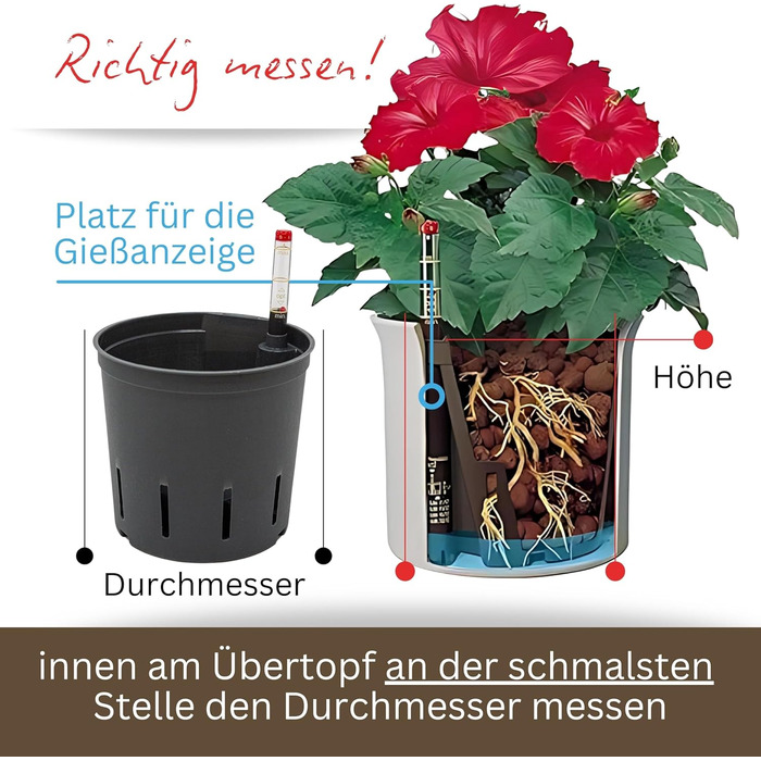 Культурний горщик Leni для гідропонних систем набір з індикатором рівня води Розміри на вибір 5-32 см круглі Міцний пластик (в упаковці 6 шт., Ø 13 см В 12 см)