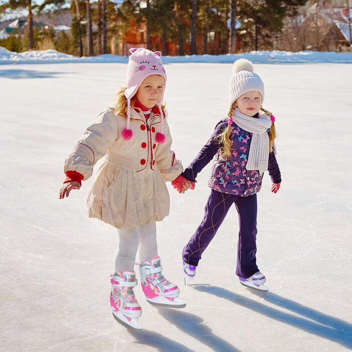 Дитячі ковзани Nattork для дівчаток, регульовані у 4 напрямках, ковзани-метелики з флісовою підкладкою для вулиці та ковзанки, райдужно-фіолетові XS (EU 22-26)