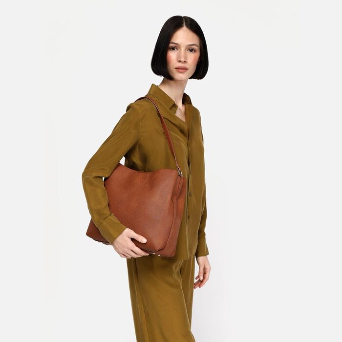 Сумка для бомжів з регульованою ручкою - Жіноча сумка модна - Елегантні сумки на кожен день та вечірку Conti Camel 27 X 29 X 12 см