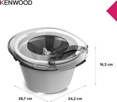 Насадка для льодогенератора Kenwood KAX71.000WH - аксесуари для кухонних комбайнів Kenwood, прості у використанні, можна мити в посудомийній машині, сумісні з усіма моделями серій Chef і Chef XL, білий