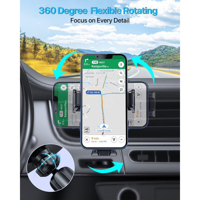 Автомобільний тримач для мобільного телефону Нековзний автомобільний тримач для мобільного телефону для вентиляційних отворів авто