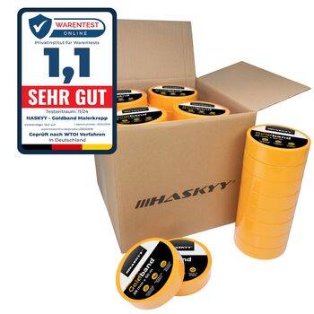 Малярська стрічка HASKYY Goldband 10 шт. малярська стрічка 38 мм x 50 м професійна малярська стрічка малярська стрічка клейка стрічка васі-стрічка золота паперова стрічка самоклейка