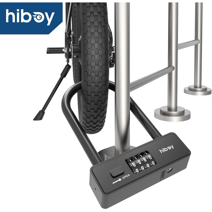 Замок велосипедний Hiboy комбінований, захист від крадіжки, з тримачем, сталевий замок з дужкою 10 мм, U-подібний замок для самокатів та велосипедів