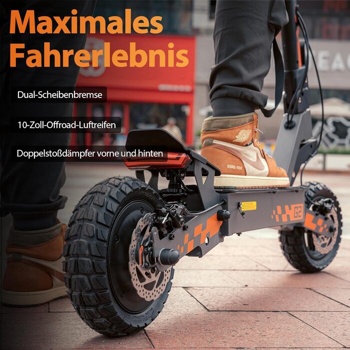 Електричний самокат для дорослих, Позашляховий електросамокат, Електричний самокат, Патінете електричний (запас ходу 55 км), G2