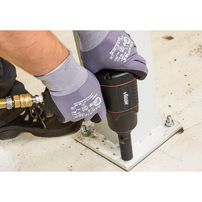 Пневматичний ударний гайковерт ViGOR V4800 - макс. момент відкручування 1200 Нм, квадрат 12,5 мм (1/2 дюйма) - низьковібраційний п