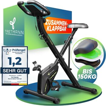 Велотренажер Tretmann Home Trainer Bicycle, складаний, з м’яким сидінням RelaxFoam, магнітний опір до 150 кг, для домашніх тренувань