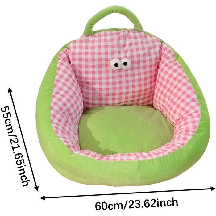 Дитячий диван-крісло MERIGLARE, дитяче крісло-диван, декоративне тканинне крісло зі спинкою, дитяче підлогове крісло з пухнастого оксамиту та шовкового наповнювача для ігрової кімнати, рожеве, L