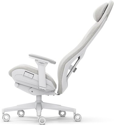 Геймерське крісло Fractal Design Refine Fabric Light - iF Design Award 2025 - Ергономічне офісне крісло з 4D-регульованими підлокітниками, високою спинкою, поперековою подушкою та преміальною тканиною Light Fabric