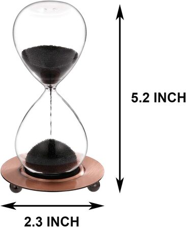 Пісочний годинник SuLiao для Uten, Поворотний на 720, Старовинний білий пісочний годинник, Вінтажний пісочний годинник 1 Hora Reloj de Arena, Великий метал, Пісочний годинник, Офіс, Письмовий стіл, Дім, Весільне оформлення (Магнітний пісок, 2 хв)