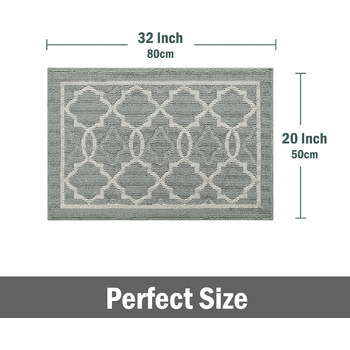 Килимок для прихожих у приміщенні, міцний низькопрофільний килимок, для використання спереду та ззаду, нековзний килимок для входу, можна прати, зелений (50x80 см) 50 x 80 см (прямокутний) зелений